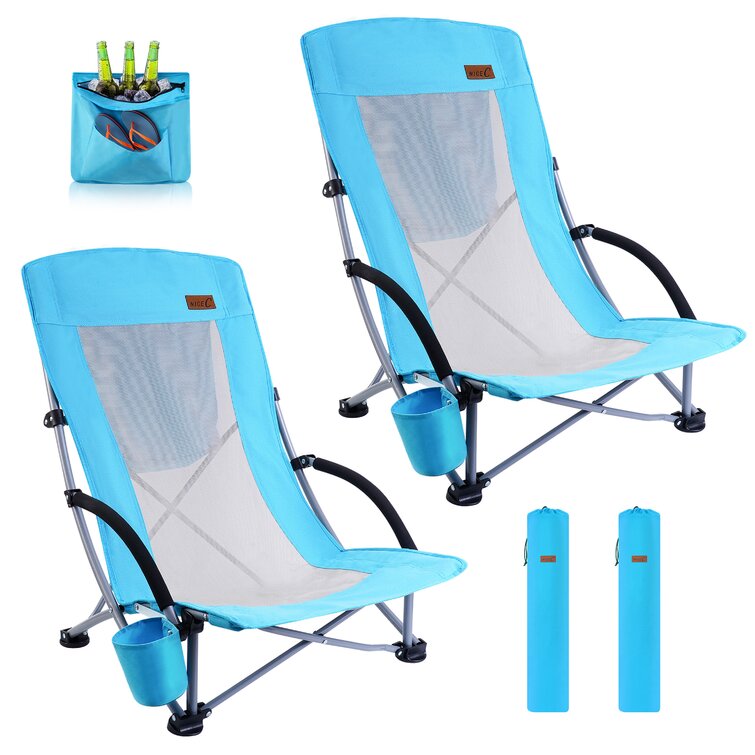 Low folding best sale beach chair